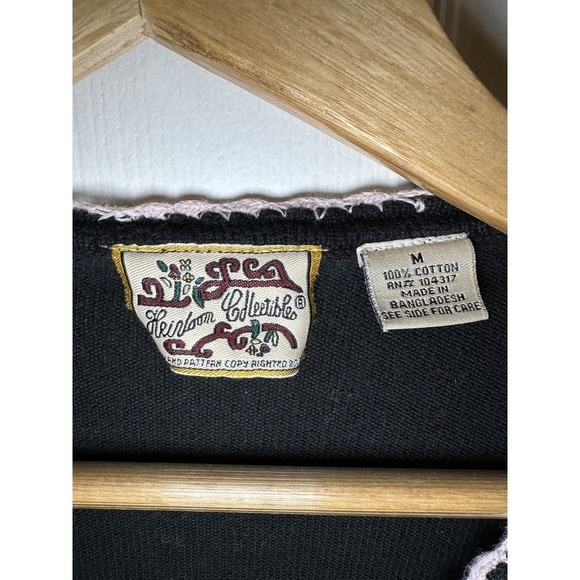 Vintage Heirloom Collectibles Womens M Cottagecore Sweater Embroidered Cardigan - Picture 5 of 7